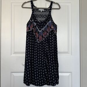Almost Famous Navy Blue Batik Print Mini Sundress Women’s Size Medium